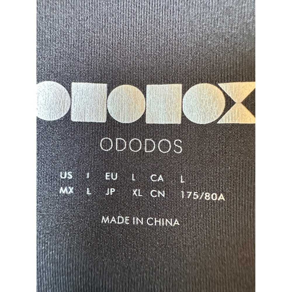 Ododos Womens Blue Geometric Kaleidoscope High Waisted Capri Leggings Pockets L - Picture 3 of 7